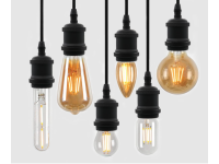 Retro Alumīnija E27 Spuldzes Ietvars Ar Pītu 1 Metra Garu Kabeli (Melna)